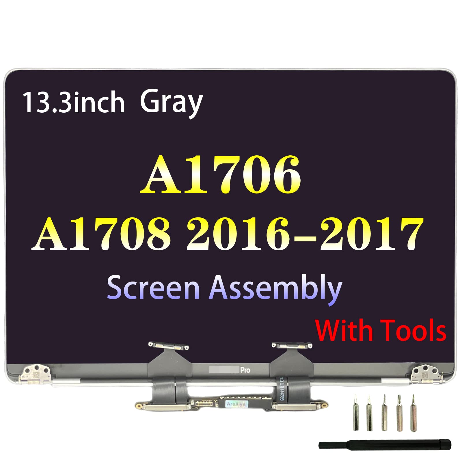 Areiliya Screen Replacement For Macbook Pro 13.3'' A1706 A1708 Late 2016 Mid 2017 Emc 3071 Emc 3163 Emc 2978 Emc 3164 Retina Ful